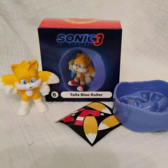 2024 Tails Blue Roller Sonic the Hedgehog 3 McDonalds Happy Meal Toy - Picture 1 of 3